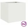 Jardineras 2 unidades acero blanco 32x30x29 cm de , Maceteros y jardineras - Ref: Foro24-841538, Precio: 58,67 €, Descuento: %