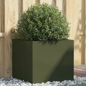 Jardinera acero verde oliva 49x47x46 cm de , Maceteros y jardineras - Ref: Foro24-841565, Precio: 48,62 €, Descuento: %