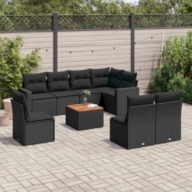 Set de sofás de jardín 8 piezas y cojines ratán sintético negro de , Conjuntos de jardín - Ref: Foro24-3224158, Precio: 536,2...