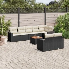 Set de sofás de jardín 8 piezas y cojines ratán sintético negro de , Conjuntos de jardín - Ref: Foro24-3224208, Precio: 542,9...