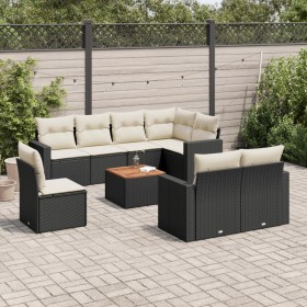 Set de sofás de jardín 8 piezas y cojines ratán sintético negro de , Conjuntos de jardín - Ref: Foro24-3224215, Precio: 524,5...