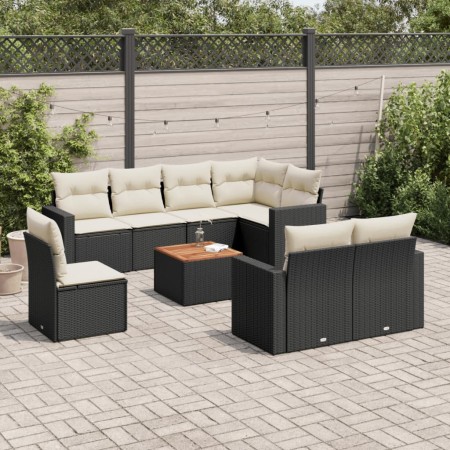 Set de sofás de jardín 8 piezas y cojines ratán sintético negro de , Conjuntos de jardín - Ref: Foro24-3224215, Precio: 524,5...
