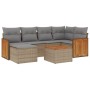 Set sofás de jardín 7 piezas y cojines ratán sintético beige de , Conjuntos de jardín - Ref: Foro24-3260267, Precio: 439,54 €...