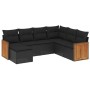 Set de comedor de jardín 7 pzas y cojines ratán sintético negro de , Conjuntos de jardín - Ref: Foro24-3260284, Precio: 438,2...
