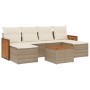 Set sofás de jardín 7 piezas y cojines ratán sintético beige de , Conjuntos de jardín - Ref: Foro24-3260308, Precio: 465,44 €...