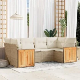 Juego de sofás jardín con cojines 6 pzas ratán sintético beige de , Conjuntos de jardín - Ref: Foro24-3260343, Precio: 469,23...