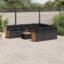 Set de sofás de jardín 11 pzas y cojines ratán sintético negro de , Conjuntos de jardín - Ref: Foro24-3260424, Precio: 649,27...