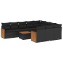 Set de sofás de jardín 11 pzas y cojines ratán sintético negro de , Conjuntos de jardín - Ref: Foro24-3260424, Precio: 649,27...