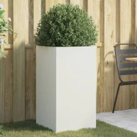 Jardinera acero blanco 42x38x75 cm by , Pots and planters - Ref: Foro24-841578, Price: 75,98 €, Discount: %