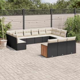 Set de sofás de jardín y cojines 13 pzas ratán sintético negro de , Conjuntos de jardín - Ref: Foro24-3260537, Precio: 787,63...