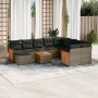 Set de sofás de jardín 11 pzas y cojines ratán sintético gris de , Conjuntos de jardín - Ref: Foro24-3260646, Precio: 652,89 ...