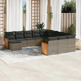Set de sofás de jardín 12 pzas con cojines ratán sintético gris de , Conjuntos de jardín - Ref: Foro24-3260667, Precio: 782,7...