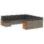 Set de sofás de jardín 12 pzas con cojines ratán sintético gris de , Conjuntos de jardín - Ref: Foro24-3260667, Precio: 755,2...
