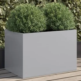 Jardinera de acero galvanizado plateado 62x40x39 cm de , Maceteros y jardineras - Ref: Foro24-841600, Precio: 52,26 €, Descue...