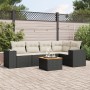 Set de sofás de jardín 6 piezas y cojines ratán sintético negro de , Conjuntos de jardín - Ref: Foro24-3225433, Precio: 360,4...