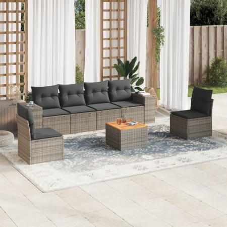 Set de sofás de jardín 7 piezas con cojines ratán PE gris de , Conjuntos de jardín - Ref: Foro24-3257726, Precio: 411,73 €, D...