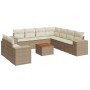 Juego de sofás jardín con cojines beige 10 pzas ratán sintético de , Conjuntos de jardín - Ref: Foro24-3257843, Precio: 765,3...