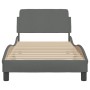 Estructura de cama con cabecero de tela gris oscuro 90x200 cm de , Camas y somieres - Ref: Foro24-373106, Precio: 112,30 €, D...
