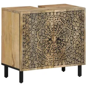 Armario de lavabo para baño madera maciza de acacia 62x33x58 cm de , Tocadores de baño - Ref: Foro24-358231, Precio: 155,78 €...