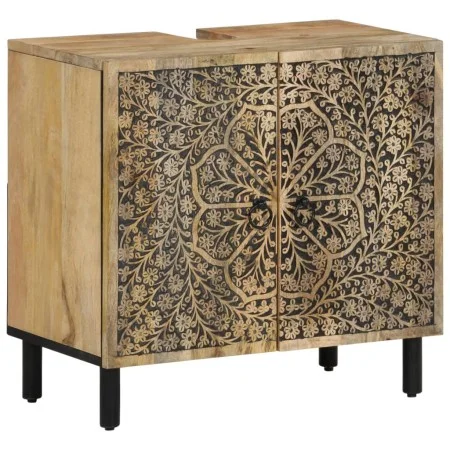 Armario de lavabo para baño madera maciza de acacia 62x33x58 cm de , Tocadores de baño - Ref: Foro24-358231, Precio: 155,78 €...