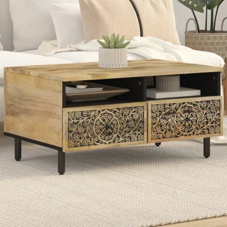 Mesa de centro de madera maciza mango 80x54x40 cm de , Mesas de centro - Ref: Foro24-358225, Precio: 113,57 €, Descuento: %