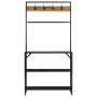 Perchero madera maciza mango y hierro 90x35x180 cm de , Percheros para sombreros y abrigos - Ref: Foro24-358568, Precio: 98,2...