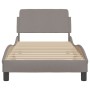 Estructura de cama con cabecero de tela gris taupe 80x200 cm de , Camas y somieres - Ref: Foro24-373069, Precio: 112,49 €, De...