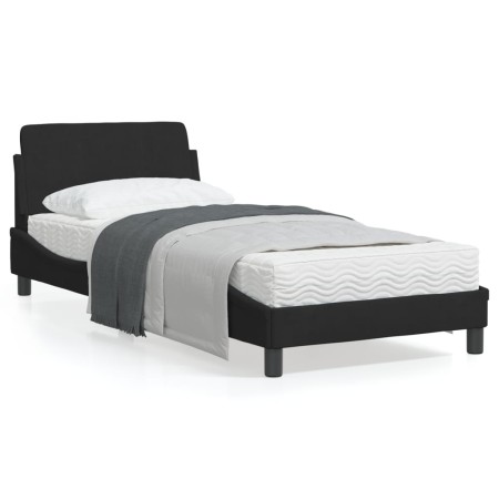 Estructura de cama con cabecero de terciopelo negro 80x200 cm de , Camas y somieres - Ref: Foro24-373074, Precio: 108,62 €, D...