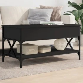 Mesa de centro madera de ingeniería y metal negro 100x50x50 cm de , Mesas de centro - Ref: Foro24-845356, Precio: 84,02 €, De...
