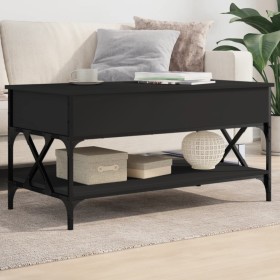 Mesa de centro madera de ingeniería y metal negro 100x50x50 cm de , Mesas de centro - Ref: Foro24-845356, Precio: 84,91 €, De...