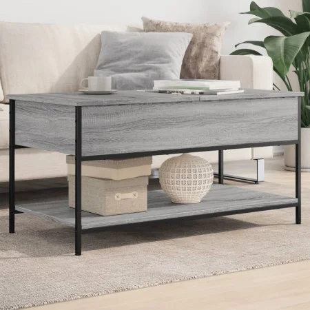Mesa de centro madera ingeniería metal gris Sonoma 100x50x50 cm de , Mesas de centro - Ref: Foro24-845349, Precio: 67,70 €, D...