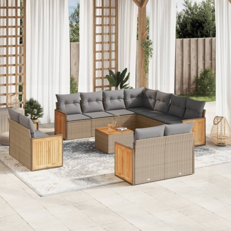 Set de sofás de jardín 12 pzas y cojines ratán sintético marrón de , Conjuntos de jardín - Ref: Foro24-3260589, Precio: 857,1...