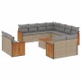 Set de sofás de jardín 12 pzas y cojines ratán sintético marrón de , Conjuntos de jardín - Ref: Foro24-3260589, Precio: 857,1...