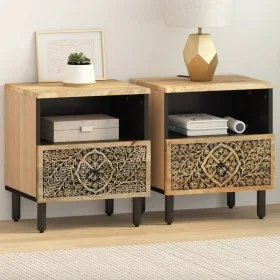 Mesitas de noche 2 uds madera maciza de mango 40x33x46 cm by , Nightstands - Ref: Foro24-358219, Price: 152,44 €, Discount: %