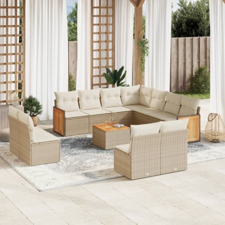 Set de sofás de jardín 12 pzas y cojines ratán sintético marrón de , Conjuntos de jardín - Ref: Foro24-3260175, Precio: 802,5...