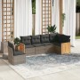 Set de muebles de jardín 6 pzas y cojines ratán sintético gris de , Conjuntos de jardín - Ref: Foro24-3260100, Precio: 395,17...