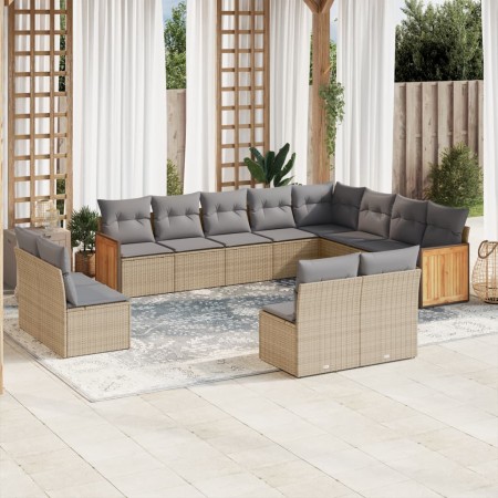 Set de sofás de jardín 12 pzas y cojines ratán sintético marrón de , Conjuntos de jardín - Ref: Foro24-3260554, Precio: 759,6...