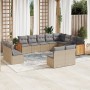 Set de sofás de jardín 12 pzas y cojines ratán sintético marrón de , Conjuntos de jardín - Ref: Foro24-3260554, Precio: 759,6...