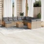 Set de sofás de jardín 12 pzas y cojines ratán sintético marrón de , Conjuntos de jardín - Ref: Foro24-3260659, Precio: 761,1...