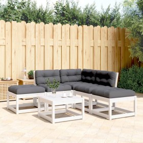 Set sofás jardín 5 pzas con cojines madera maciza pino blanco de , Conjuntos de jardín - Ref: Foro24-3216961, Precio: 506,25 ...
