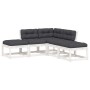 Set sofás jardín 5 pzas con cojines madera maciza pino blanco de , Conjuntos de jardín - Ref: Foro24-3216961, Precio: 506,25 ...