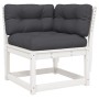 Set sofás jardín 5 pzas con cojines madera maciza pino blanco de , Conjuntos de jardín - Ref: Foro24-3216961, Precio: 506,25 ...