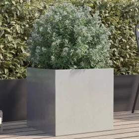 Jardinera de acero inoxidable plateado 49x47x46 cm de , Maceteros y jardineras - Ref: Foro24-841567, Precio: 66,33 €, Descuen...