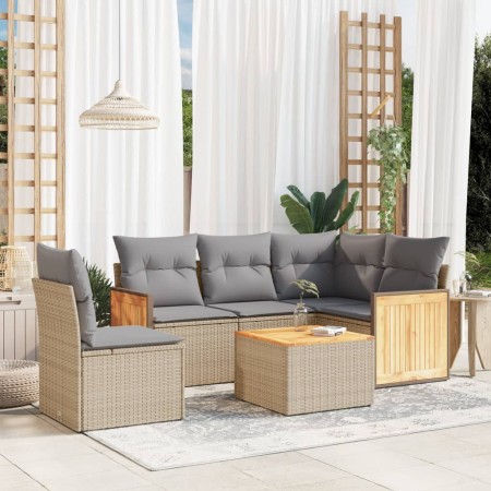 Juego de sofás jardín con cojines 6 pzas ratán sintético beige de , Conjuntos de jardín - Ref: Foro24-3260064, Precio: 391,40...