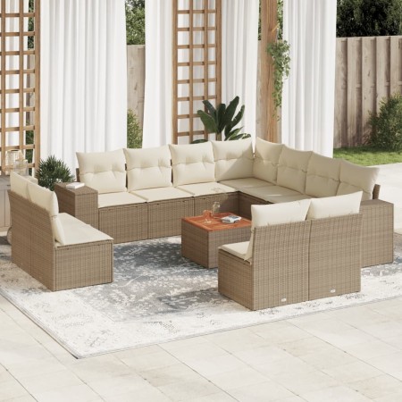 Set de sofás de jardín 12 pzas y cojines ratán sintético marrón de , Conjuntos de jardín - Ref: Foro24-3257836, Precio: 829,9...