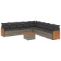 Set de sofás de jardín 10 pzas con cojines ratán sintético gris de , Conjuntos de jardín - Ref: Foro24-3260149, Precio: 583,6...