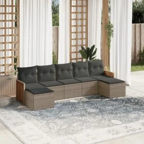 Set de sofás de jardín 7 piezas con cojines ratán PE gris de , Conjuntos de jardín - Ref: Foro24-3260317, Precio: 419,17 €, D...