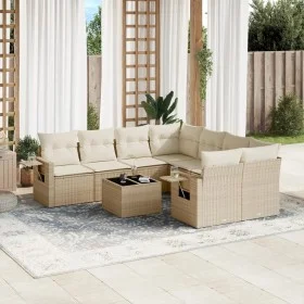 Set de sofás de jardín 9 pzas con cojines ratán sintético beige de , Conjuntos de jardín - Ref: Foro24-3252295, Precio: 649,0...