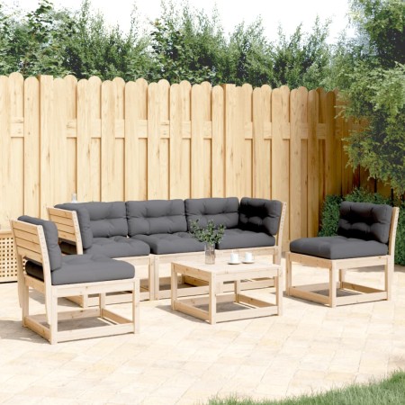 Juego de sofás de jardín 5 pzas con cojines madera maciza pino de , Conjuntos de jardín - Ref: Foro24-3216975, Precio: 501,13...