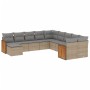 Set de sofás de jardín 11pzas con cojines ratán sintético beige de , Conjuntos de jardín - Ref: Foro24-3260652, Precio: 670,8...